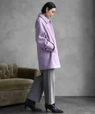 FMUAD01550 MICHEL KLEIN(ミッシェルクラン) スーパー100’sウールステンカラーコート ブラック