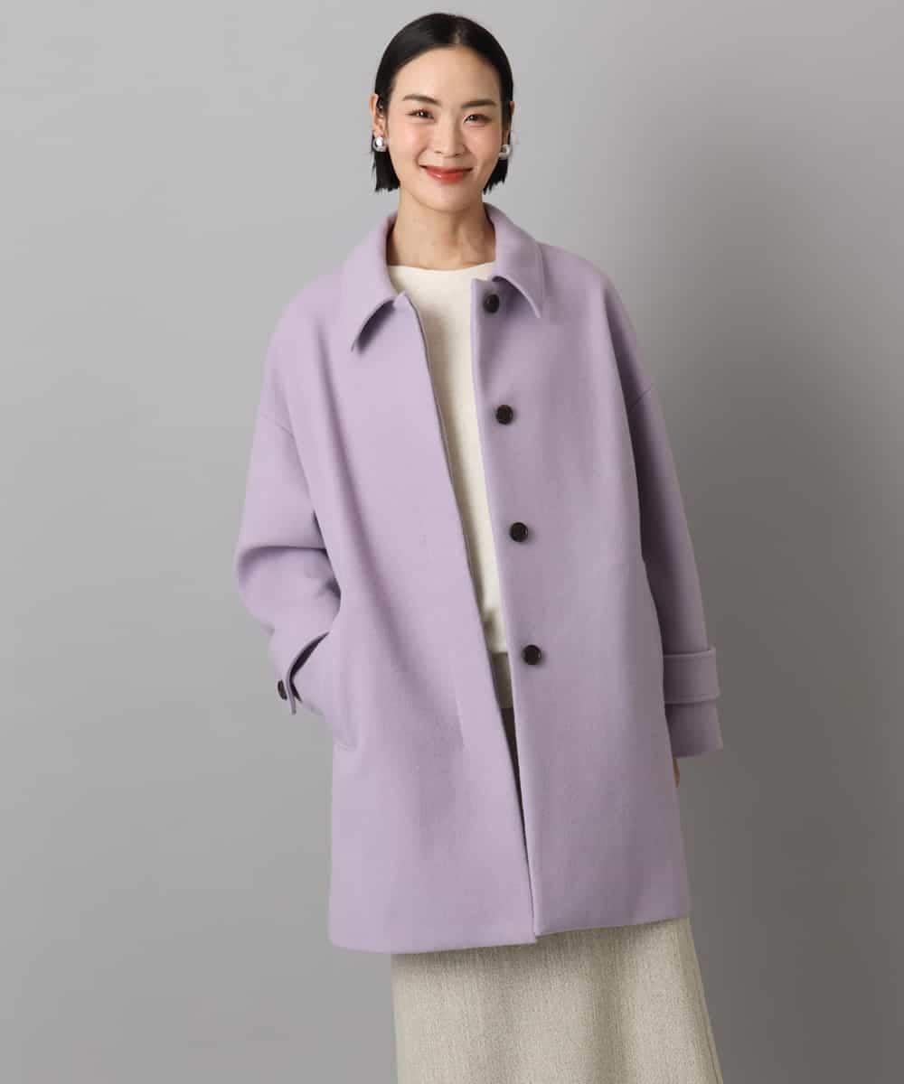 FMUAD01550 MICHEL KLEIN(ミッシェルクラン) スーパー100’sウールステンカラーコート ブラック