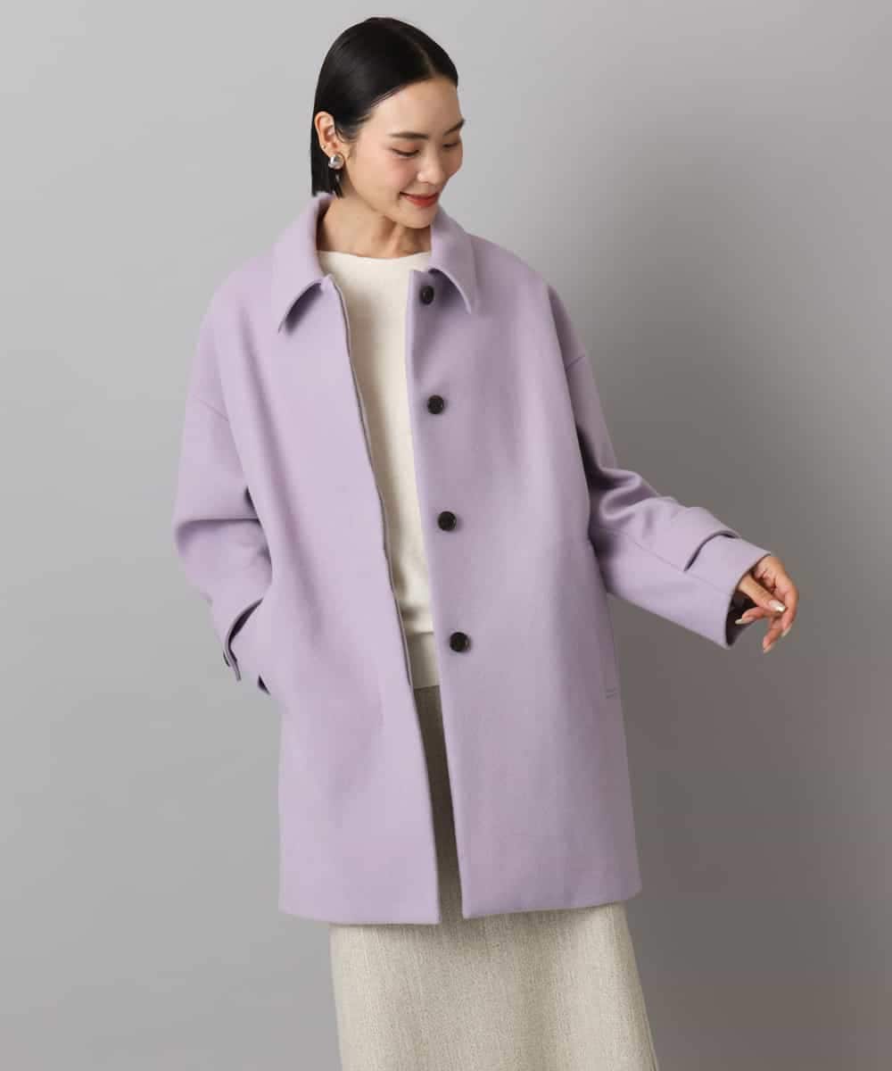 FMUAD01550 MICHEL KLEIN(ミッシェルクラン) スーパー100’sウールステンカラーコート ブラック