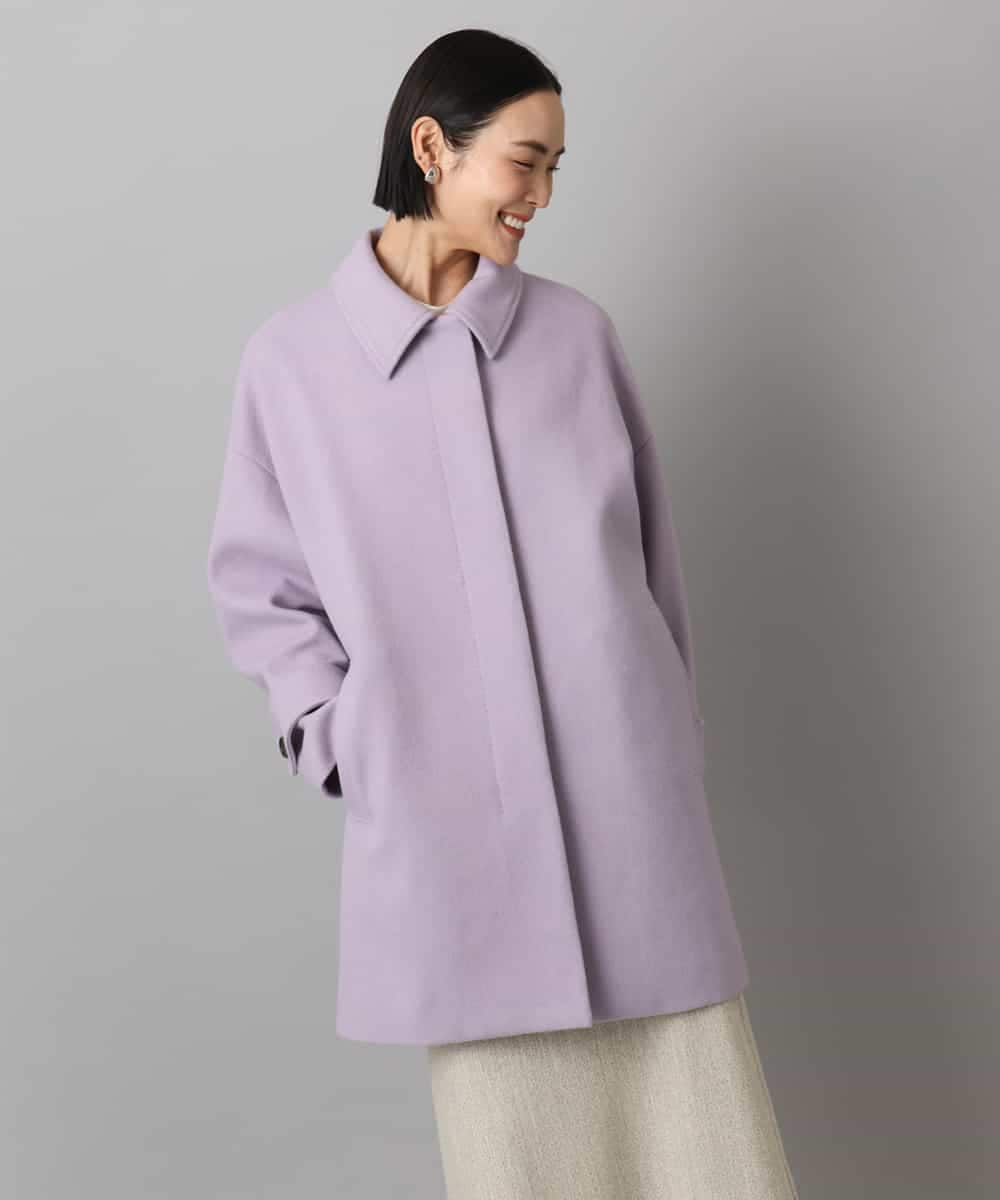 FMUAD01550 MICHEL KLEIN(ミッシェルクラン) スーパー100’sウールステンカラーコート ブラック