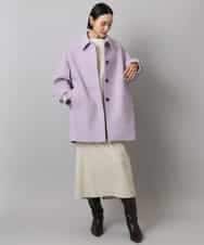 FMUAD01550 MICHEL KLEIN(ミッシェルクラン) スーパー100’sウールステンカラーコート ブラック