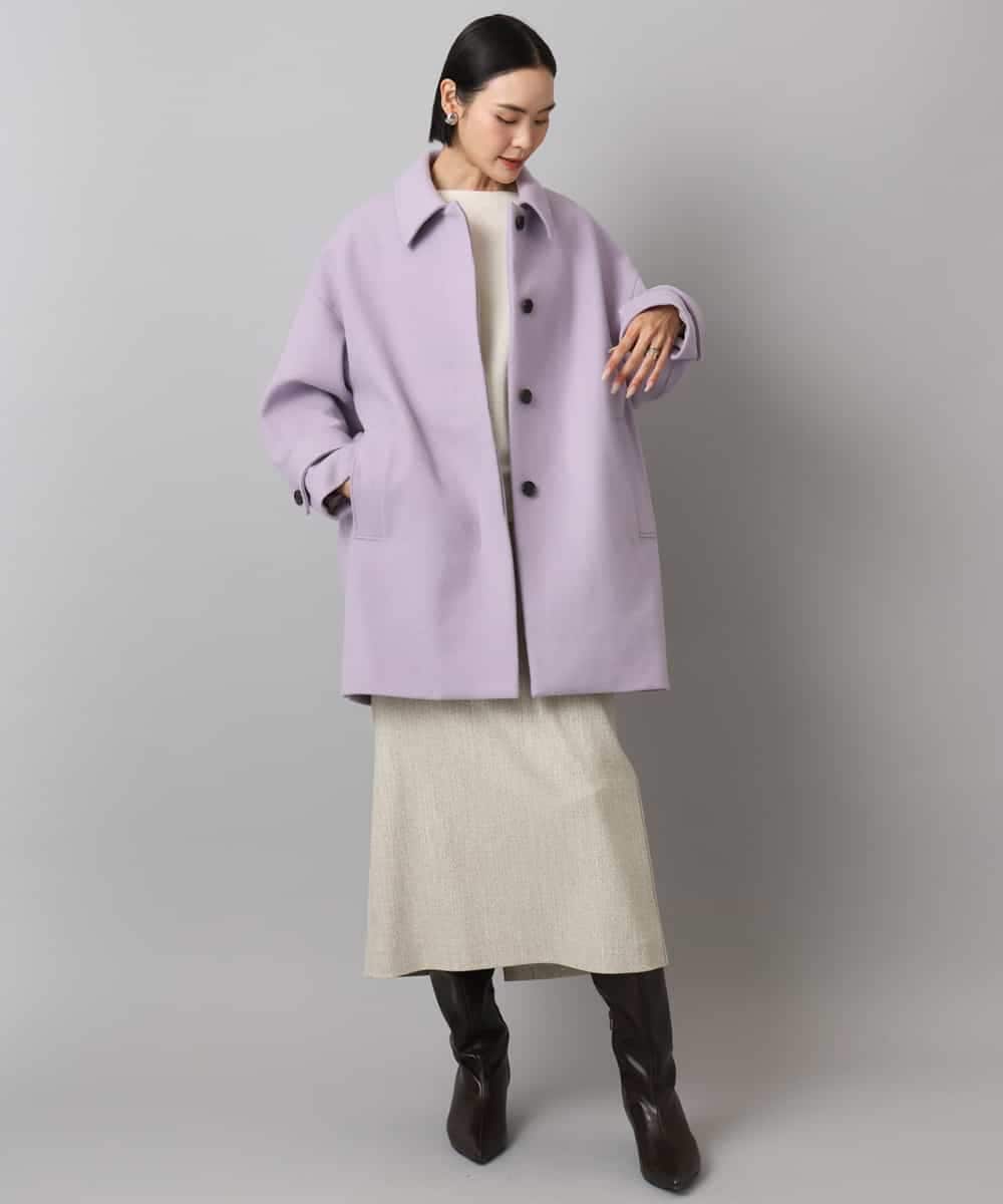 FMUAD01550 MICHEL KLEIN(ミッシェルクラン) スーパー100’sウールステンカラーコート ブラック