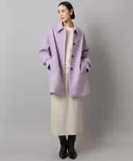 FMUAD01550 MICHEL KLEIN(ミッシェルクラン) スーパー100’sウールステンカラーコート ブラック