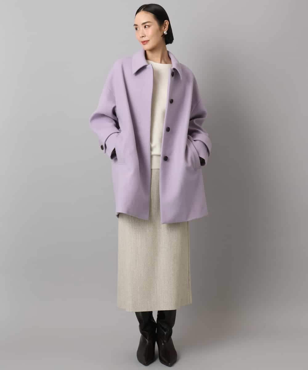 FMUAD01550 MICHEL KLEIN(ミッシェルクラン) スーパー100’sウールステンカラーコート ブラック