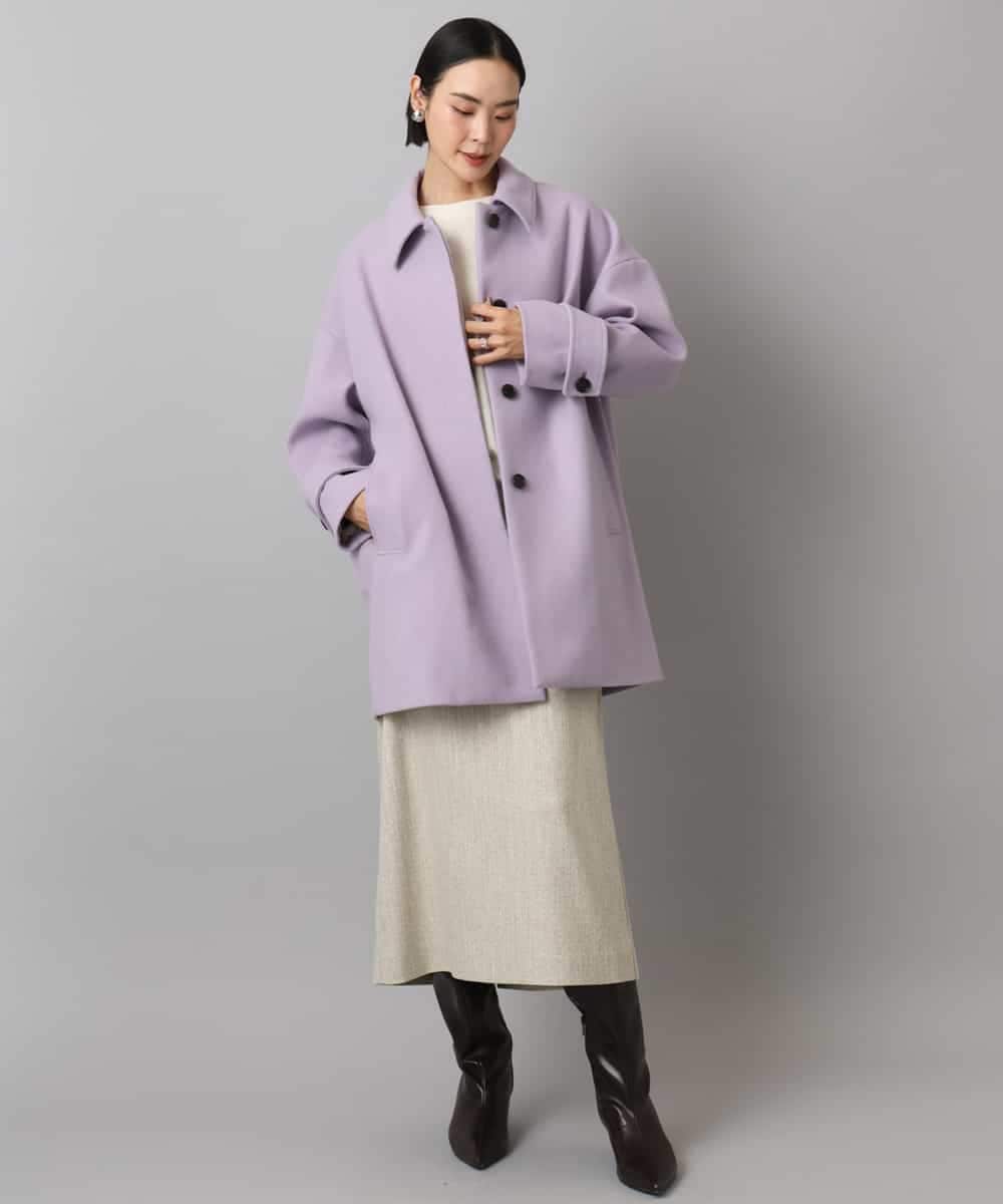 FMUAD01550 MICHEL KLEIN(ミッシェルクラン) スーパー100’sウールステンカラーコート ブラック