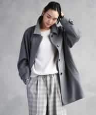 FMUAD01550 MICHEL KLEIN(ミッシェルクラン) スーパー100’sウールステンカラーコート ブラック