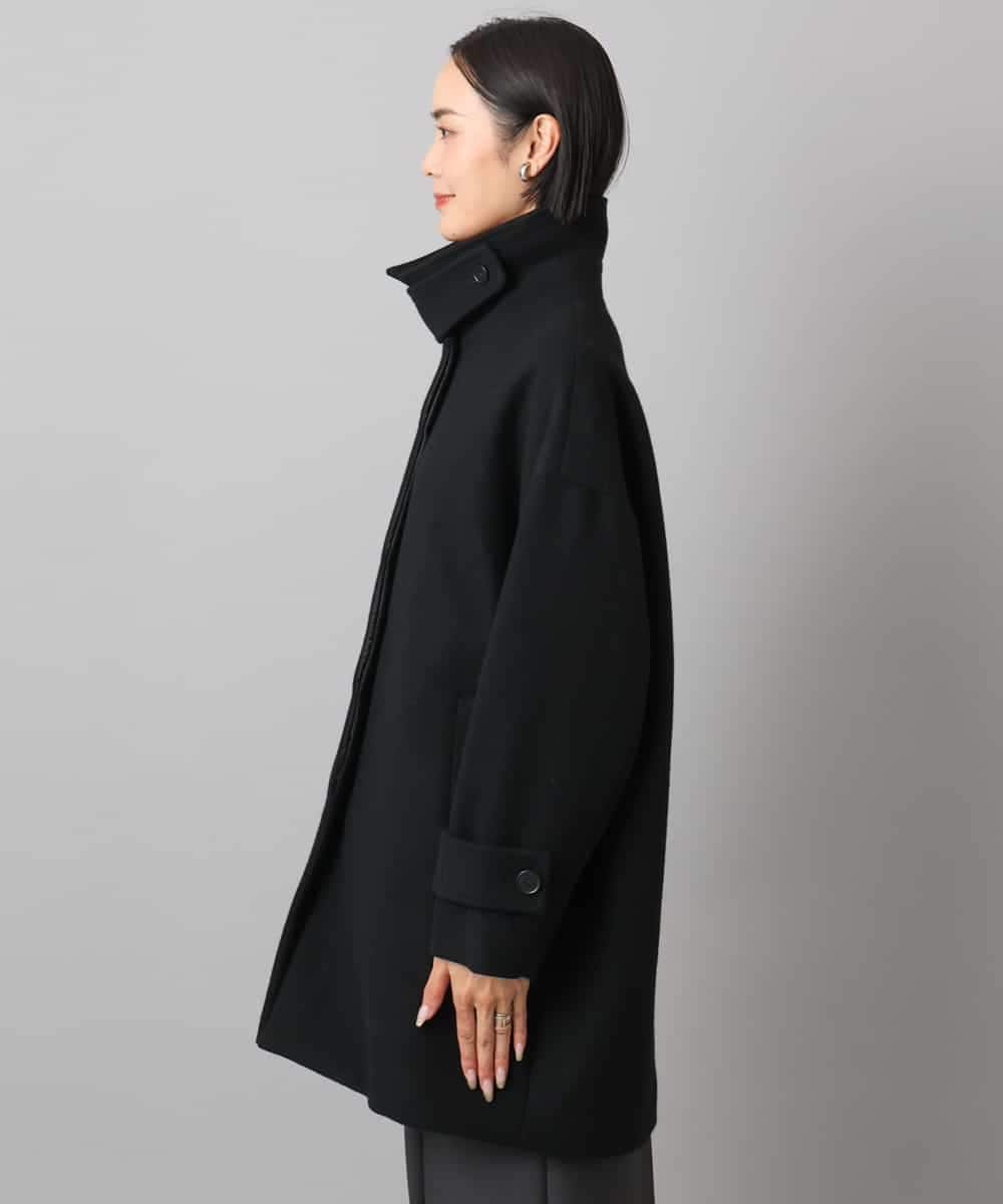 FMUAD01550 MICHEL KLEIN(ミッシェルクラン) スーパー100’sウールステンカラーコート ブラック