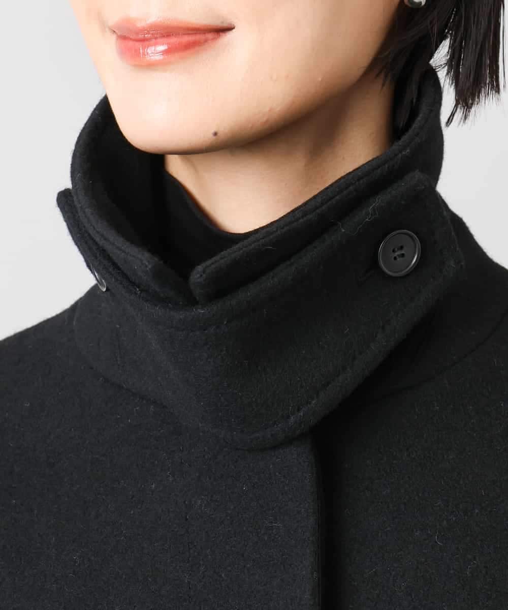 FMUAD01550 MICHEL KLEIN(ミッシェルクラン) スーパー100’sウールステンカラーコート ブラック