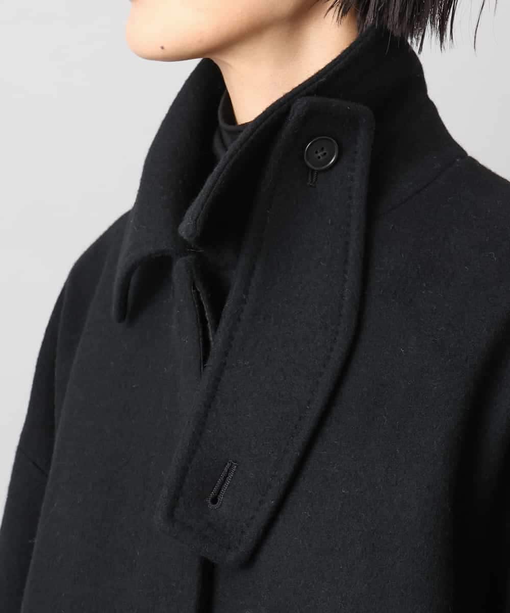 FMUAD01550 MICHEL KLEIN(ミッシェルクラン) スーパー100’sウールステンカラーコート ブラック