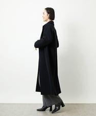 FMUAD02540 MICHEL KLEIN(ミッシェルクラン) Super100ウールロングチェスターコート ブラック