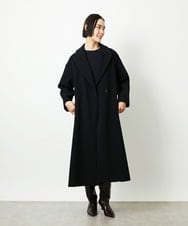 FMUAD02540 MICHEL KLEIN(ミッシェルクラン) Super100ウールロングチェスターコート ブラック