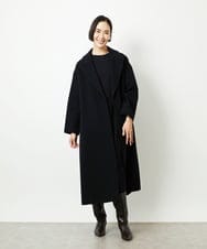 FMUAD02540 MICHEL KLEIN(ミッシェルクラン) Super100ウールロングチェスターコート ブラック