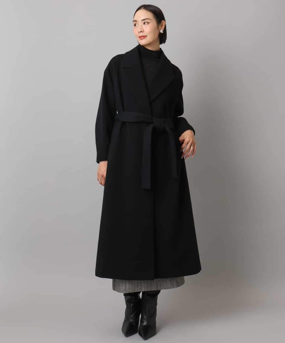 FMUAD02540 MICHEL KLEIN(ミッシェルクラン) ロングチェスターコート ブラック