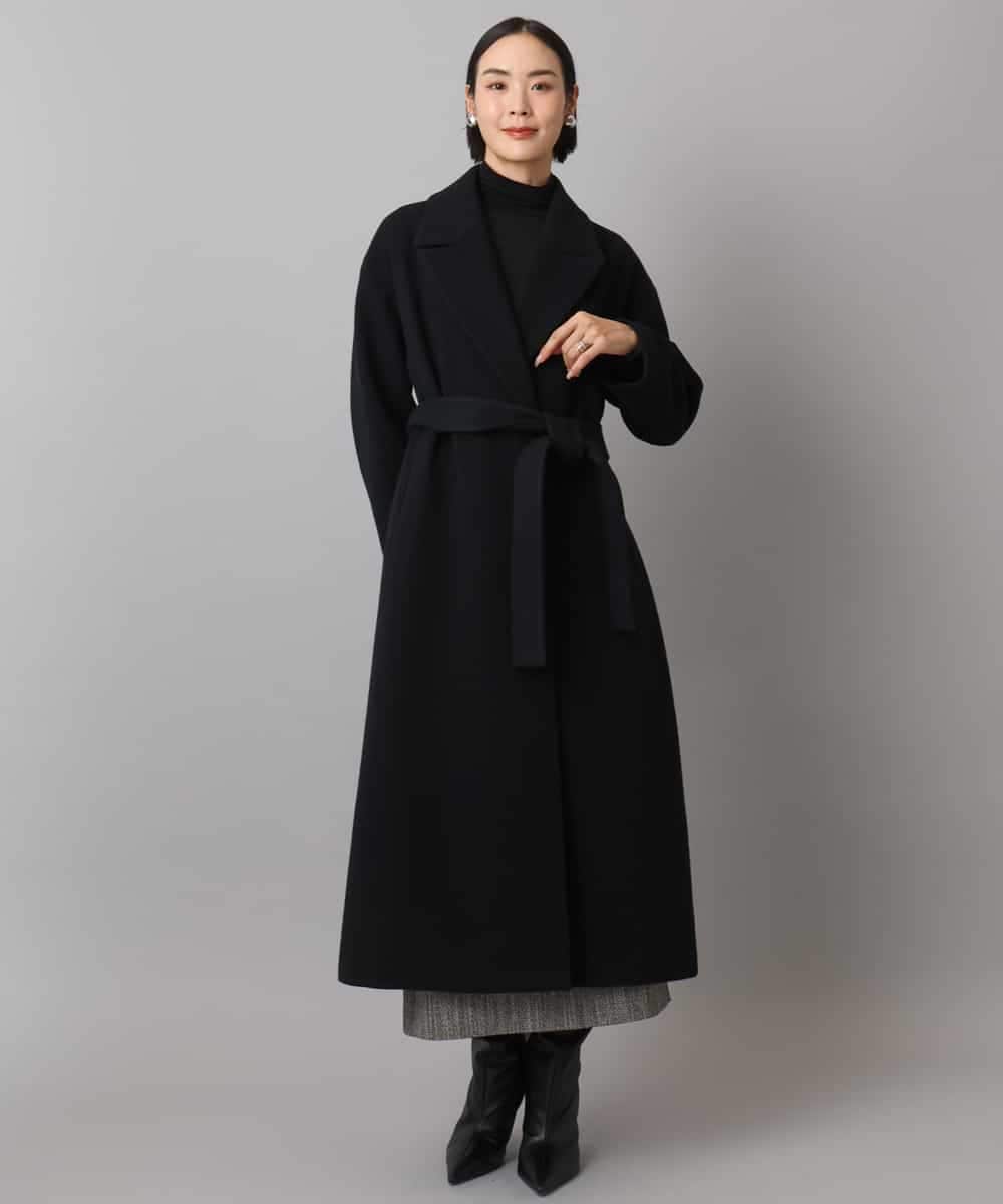 FMUAD02540 MICHEL KLEIN(ミッシェルクラン) ロングチェスターコート ブラック