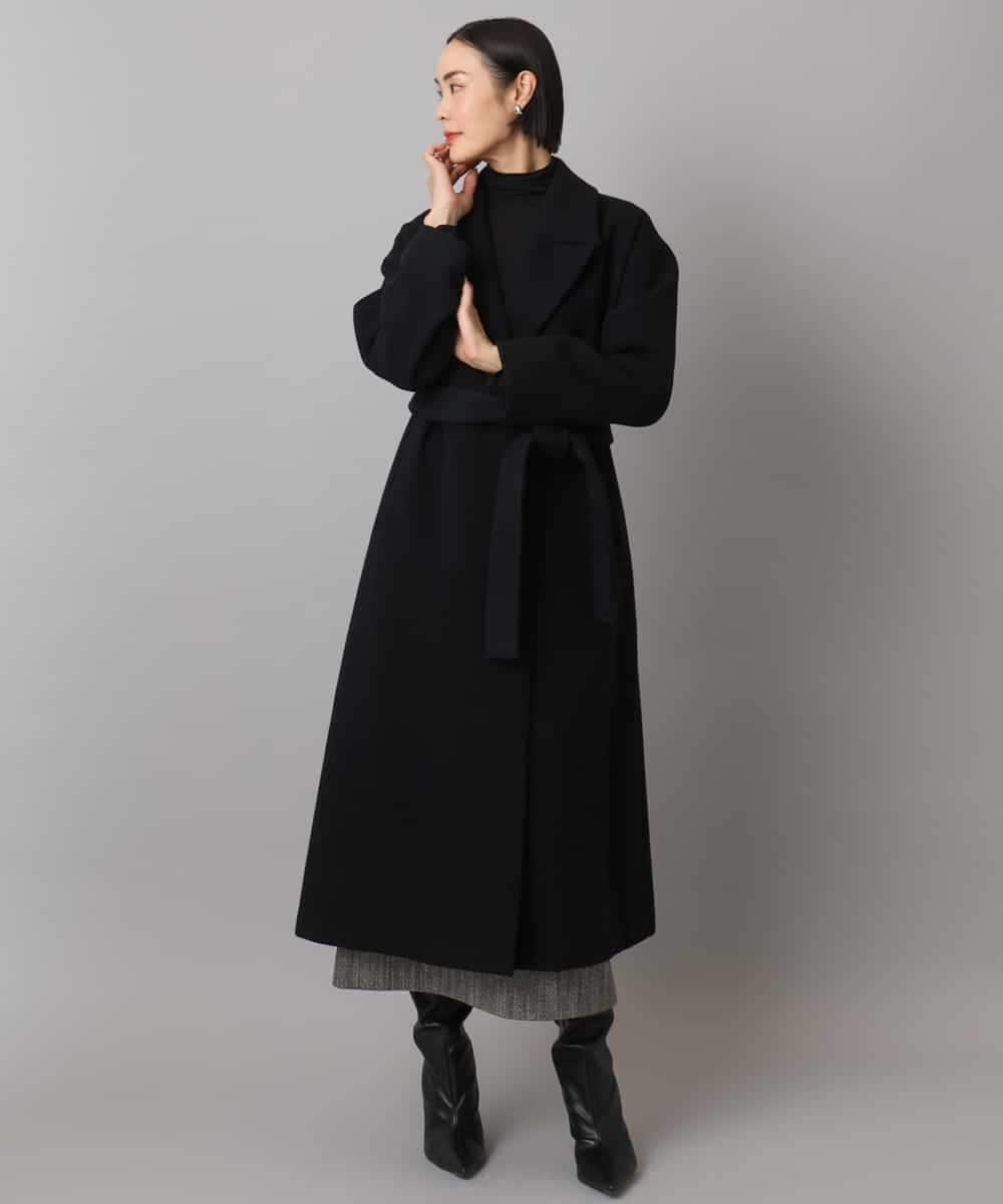 FMUAD02540 MICHEL KLEIN(ミッシェルクラン) ロングチェスターコート ブラック