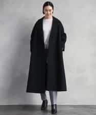 FMUAD02540 MICHEL KLEIN(ミッシェルクラン) ロングチェスターコート ブラック