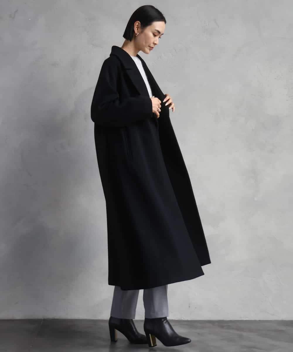 FMUAD02540 MICHEL KLEIN(ミッシェルクラン) ロングチェスターコート ブラック