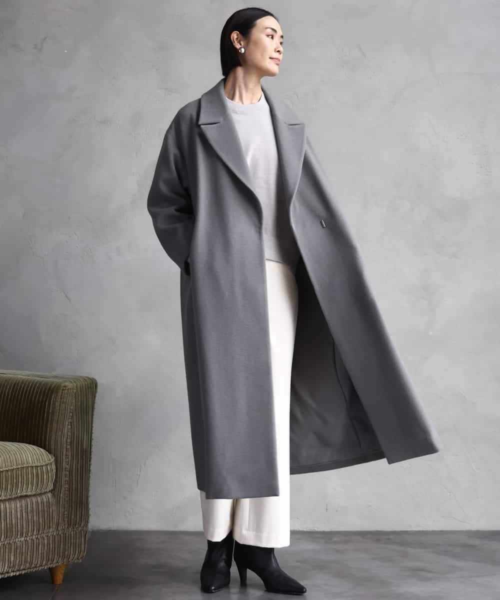 FMUAD02540 MICHEL KLEIN(ミッシェルクラン) ロングチェスターコート ブラック