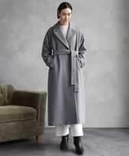 FMUAD02540 MICHEL KLEIN(ミッシェルクラン) ロングチェスターコート ブラック