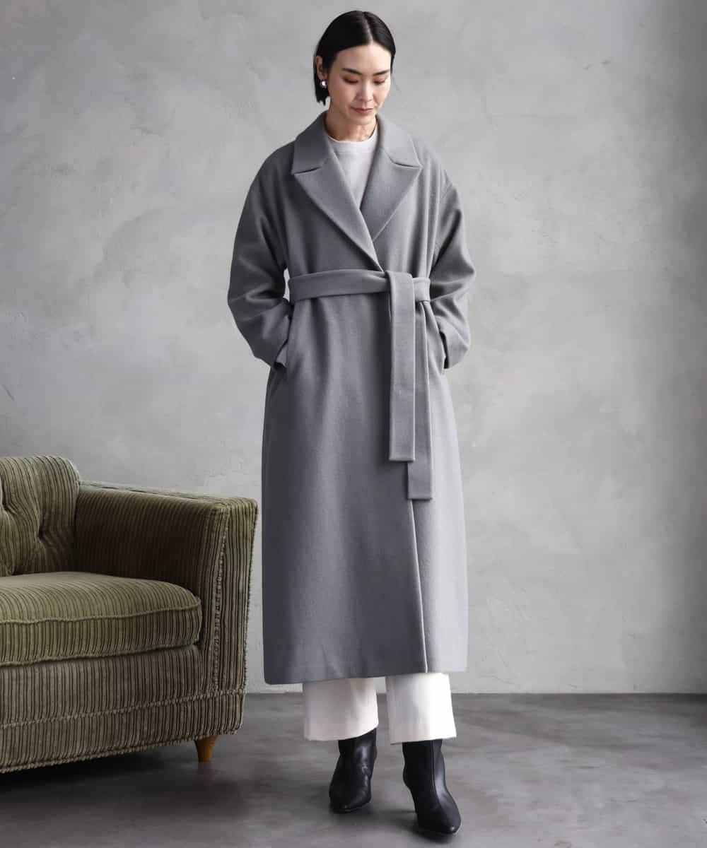 FMUAD02540 MICHEL KLEIN(ミッシェルクラン) ロングチェスターコート ブラック