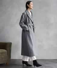 FMUAD02540 MICHEL KLEIN(ミッシェルクラン) ロングチェスターコート ブラック