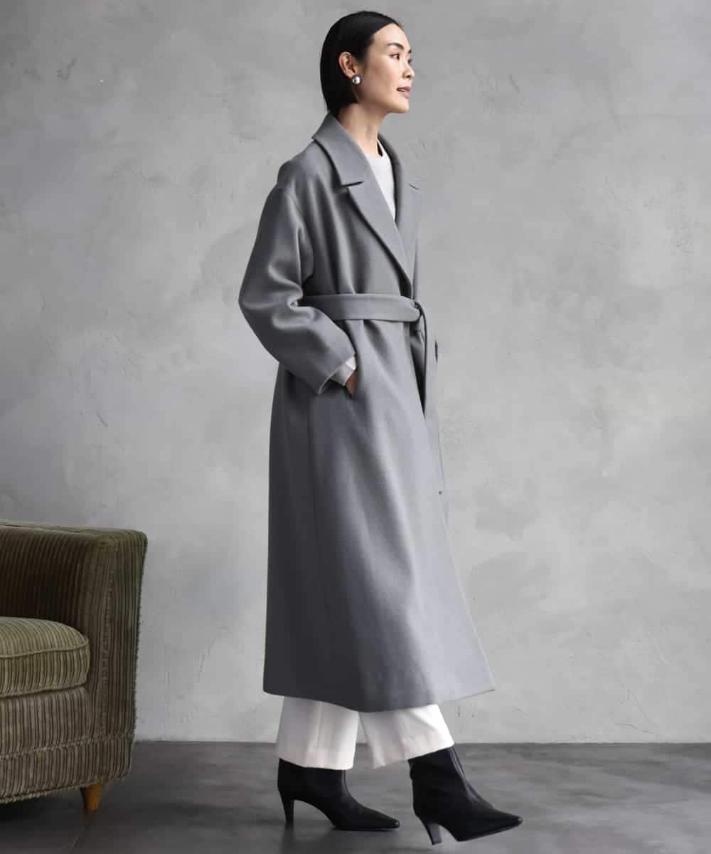 FMUAD02540 MICHEL KLEIN(ミッシェルクラン) ロングチェスターコート ブラック