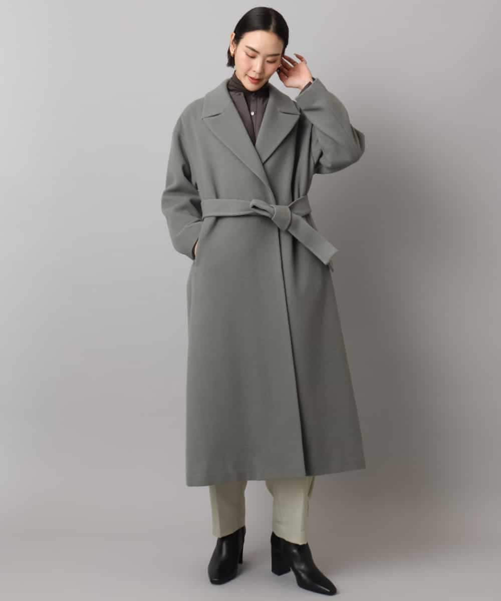 FMUAD02540 MICHEL KLEIN(ミッシェルクラン) ロングチェスターコート ブラック