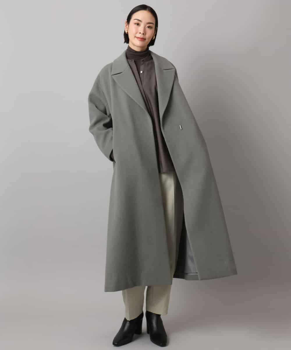 FMUAD02540 MICHEL KLEIN(ミッシェルクラン) ロングチェスターコート ブラック