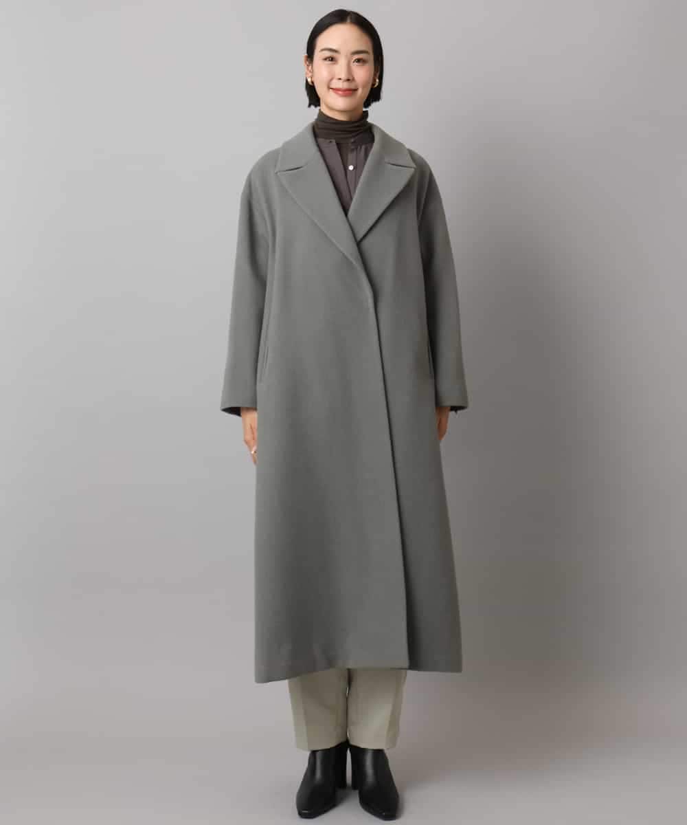 FMUAD02540 MICHEL KLEIN(ミッシェルクラン) ロングチェスターコート ブラック