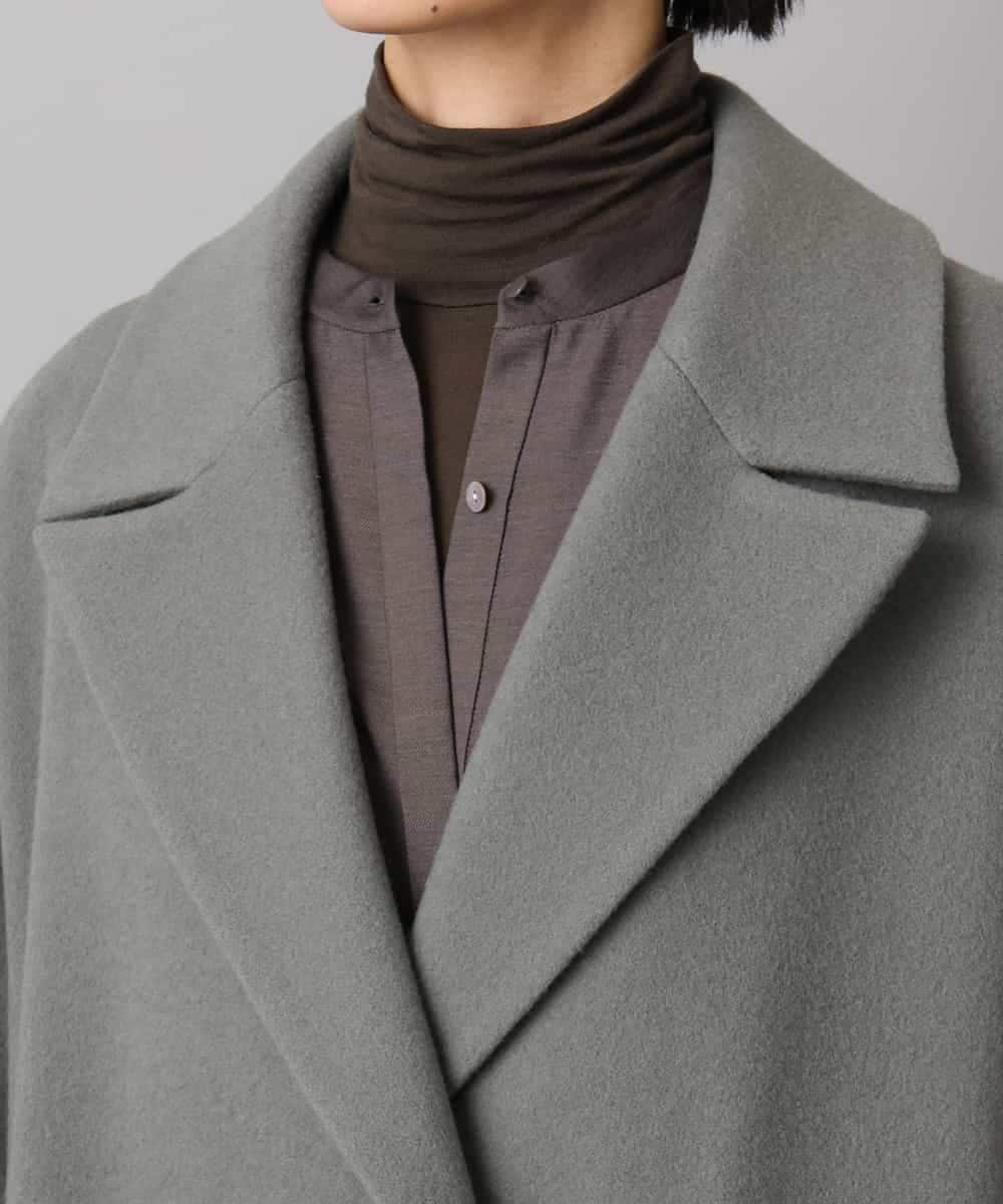 FMUAD02540 MICHEL KLEIN(ミッシェルクラン) ロングチェスターコート ブラック