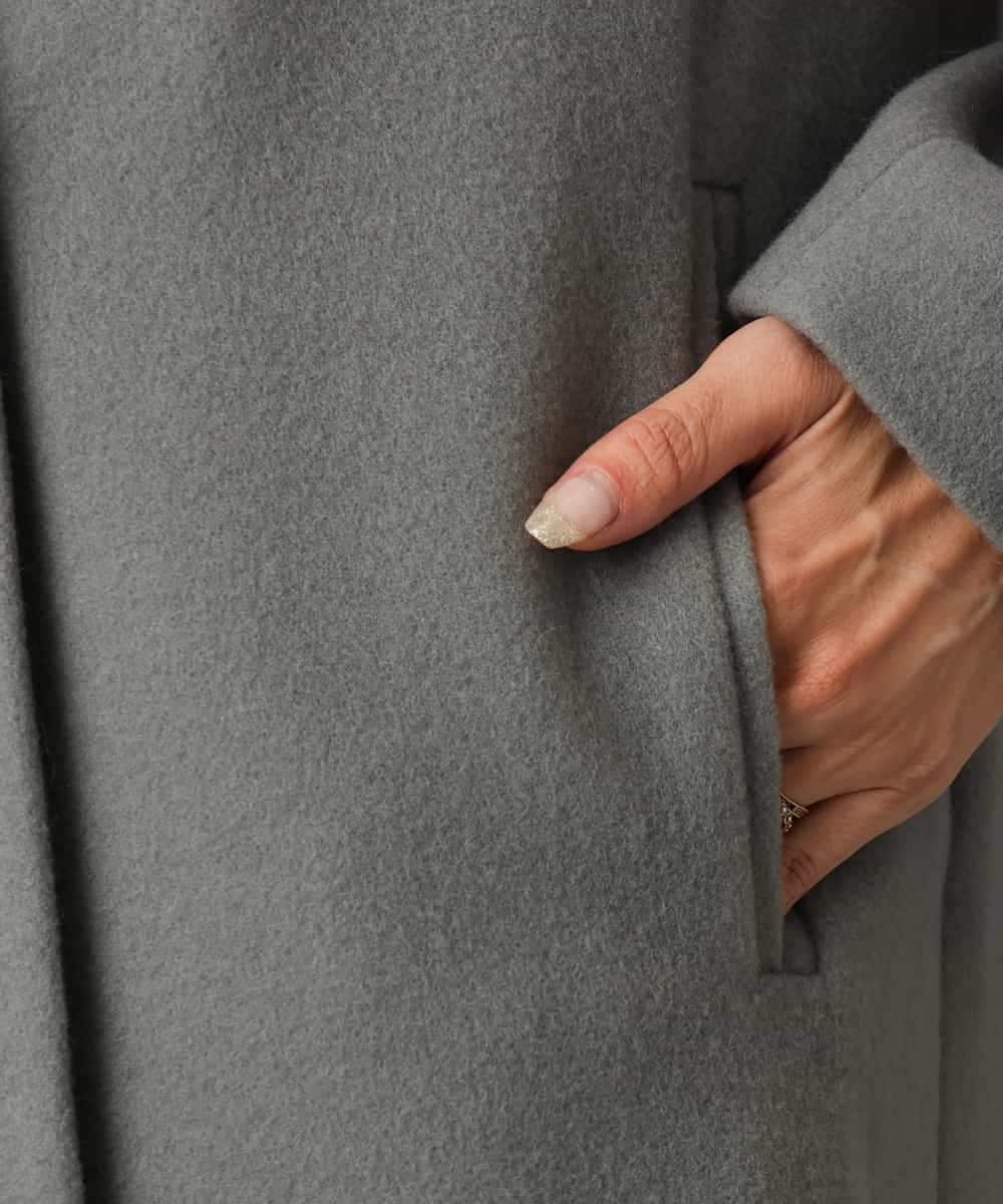 FMUAD02540 MICHEL KLEIN(ミッシェルクラン) ロングチェスターコート ブラック