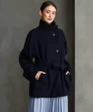 FMUAG54630 MICHEL KLEIN(ミッシェルクラン) スタンドカラーミドルコート カーキ