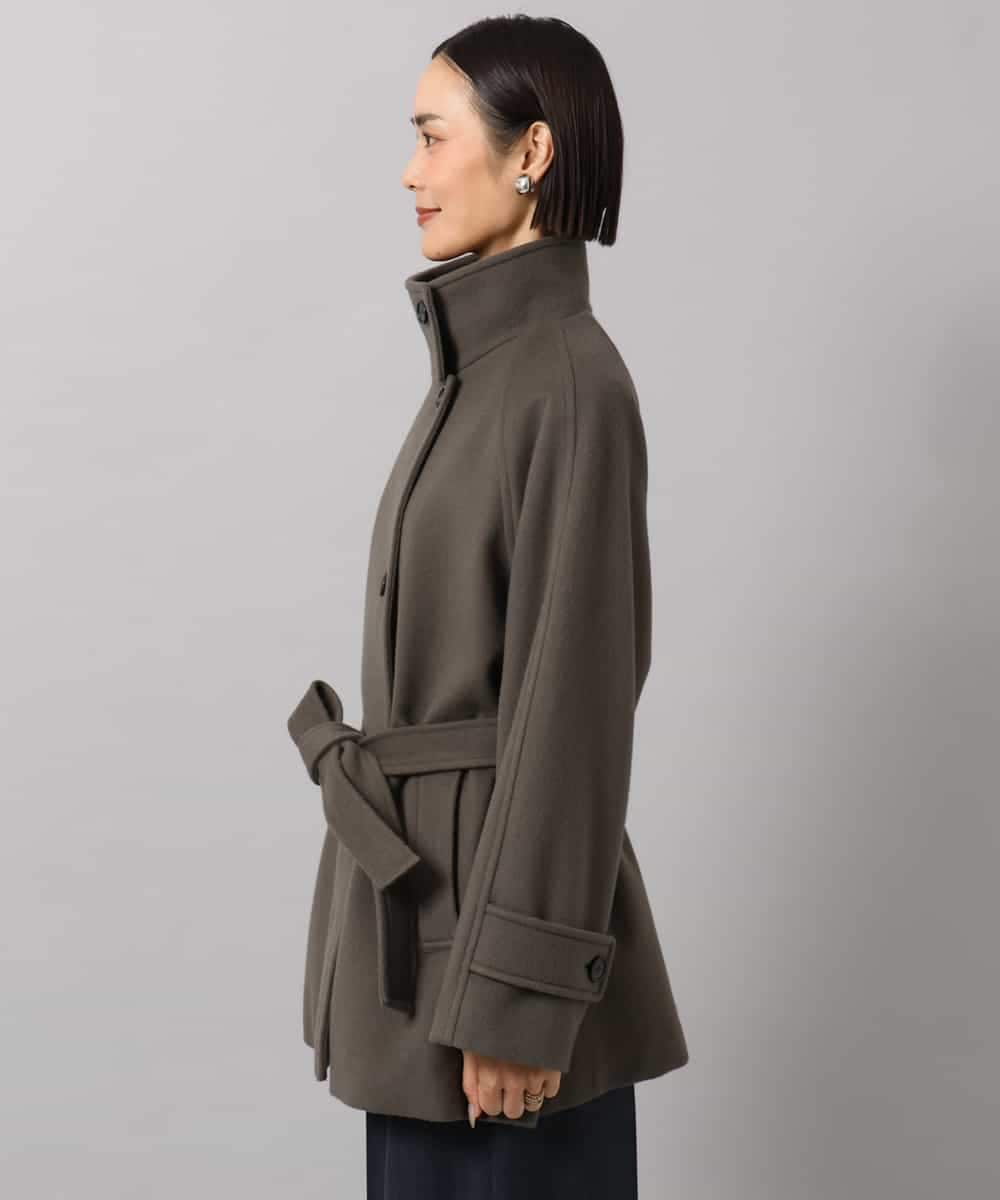 FMUAG54630 MICHEL KLEIN(ミッシェルクラン) スタンドカラーミドルコート カーキ