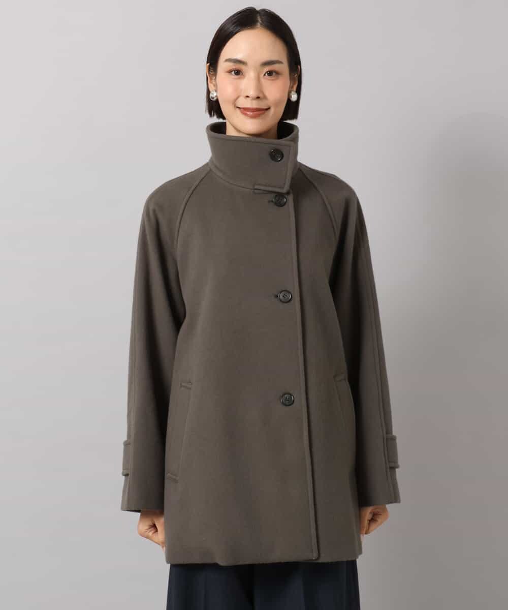 FMUAG54630 MICHEL KLEIN(ミッシェルクラン) スタンドカラーミドルコート カーキ