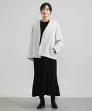 FMUAV43390 MICHEL KLEIN(ミッシェルクラン) モヘアシャギーノーカラーコート ライトグレー(91)