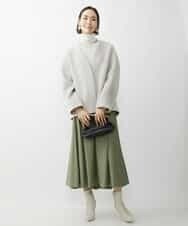 FMUAV43390 MICHEL KLEIN(ミッシェルクラン) モヘアシャギーノーカラーコート ライトグレー(91)
