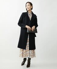 FMUAV50470 MICHEL KLEIN(ミッシェルクラン) [定番人気]Super100ウールビーバースタンドカラーコート ライトグレー(91)