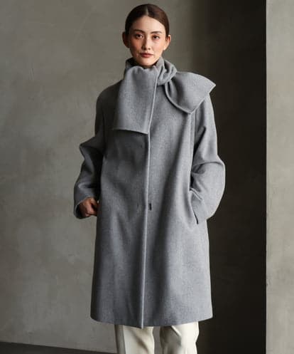 FMUBG53610 MICHEL KLEIN [マフラー付き]ノーカラーコクーンコート