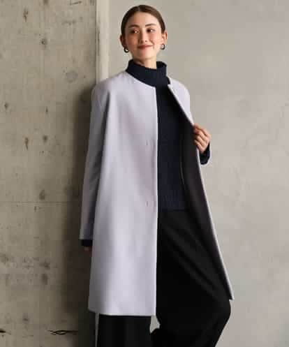 FMUBG53610 MICHEL KLEIN [マフラー付き]ノーカラーコクーンコート