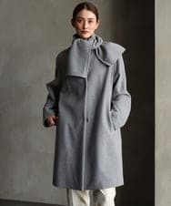 FMUBG53610 MICHEL KLEIN(ミッシェルクラン) [マフラー付き]ノーカラーコクーンコート ラベンダー
