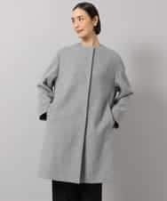 FMUBG53610 MICHEL KLEIN(ミッシェルクラン) [マフラー付き]ノーカラーコクーンコート ラベンダー