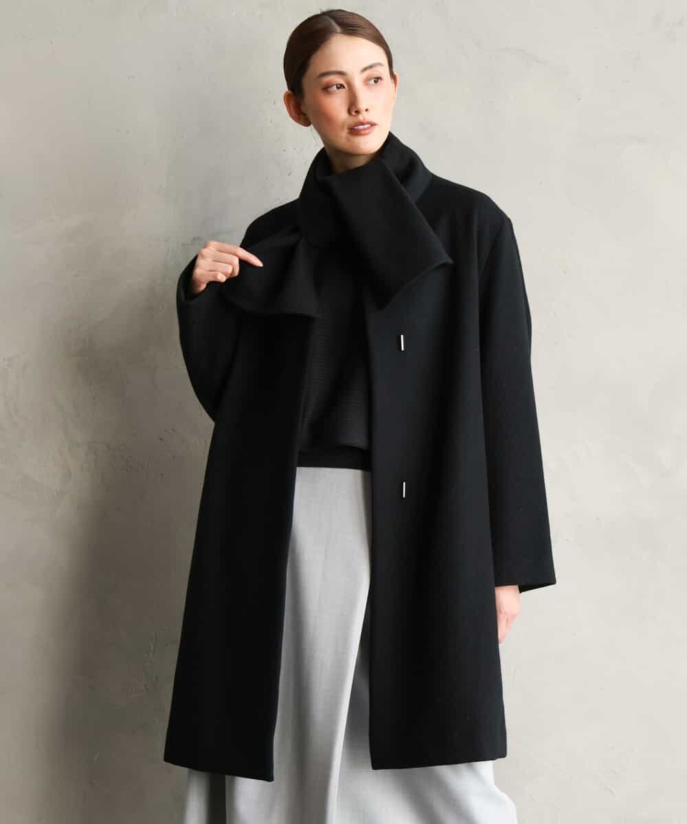 FMUBG53610 MICHEL KLEIN(ミッシェルクラン) [マフラー付き]ノーカラーコクーンコート ラベンダー