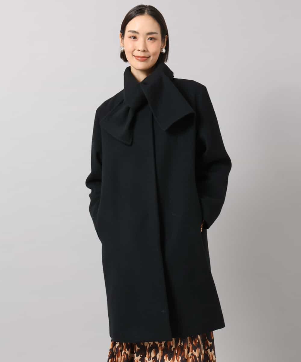 FMUBG53610 MICHEL KLEIN(ミッシェルクラン) [マフラー付き]ノーカラーコクーンコート ラベンダー