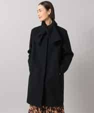 FMUBG53610 MICHEL KLEIN(ミッシェルクラン) [マフラー付き]ノーカラーコクーンコート ラベンダー