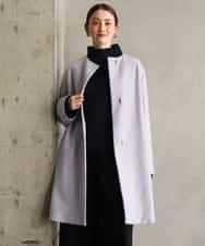 FMUBG53610 MICHEL KLEIN(ミッシェルクラン) [マフラー付き]ノーカラーコクーンコート ラベンダー