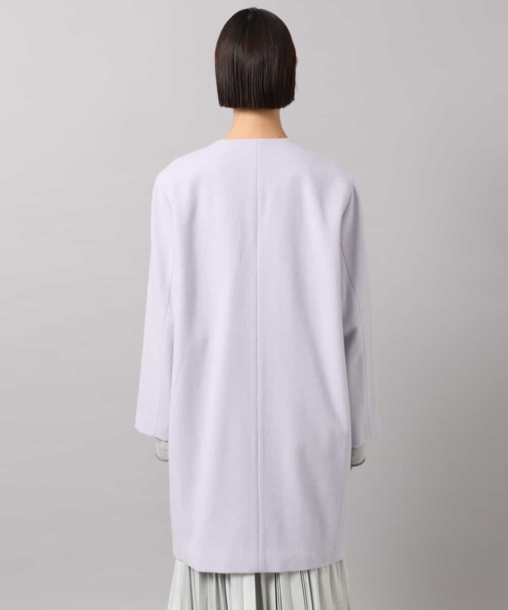 FMUBG53610 MICHEL KLEIN(ミッシェルクラン) [マフラー付き]ノーカラーコクーンコート ラベンダー