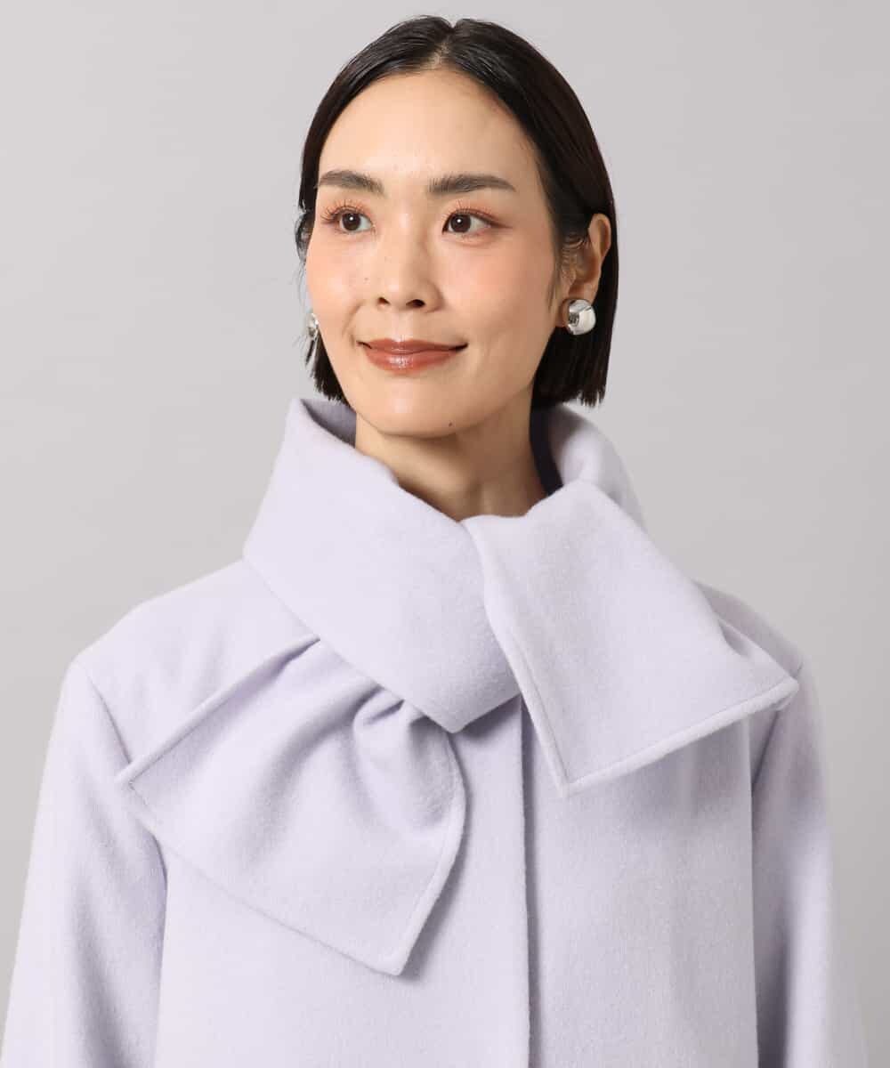 FMUBG53610 MICHEL KLEIN(ミッシェルクラン) [マフラー付き]ノーカラーコクーンコート ラベンダー