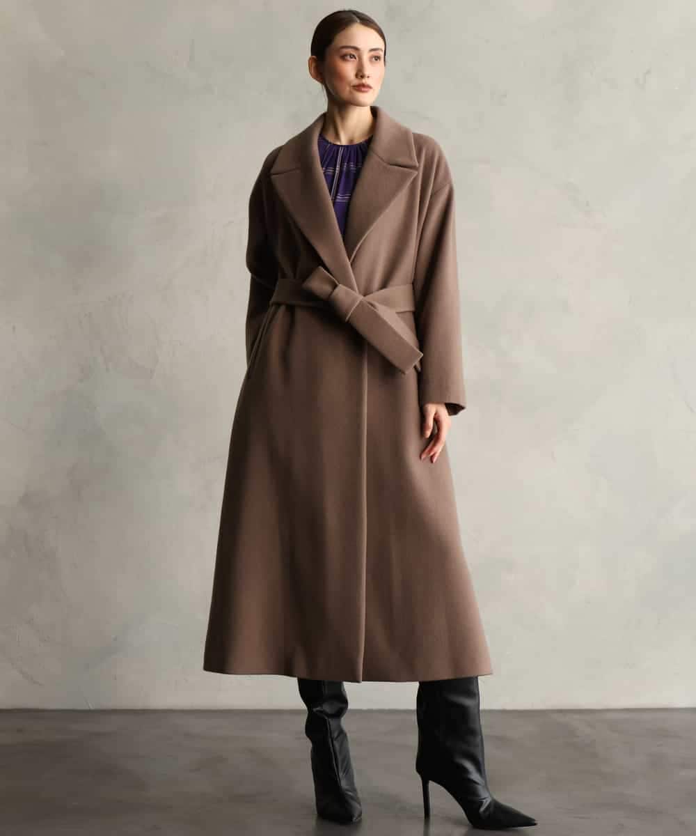 FMUBG55580 MICHEL KLEIN(ミッシェルクラン) ロングチェスターコート ブラウン