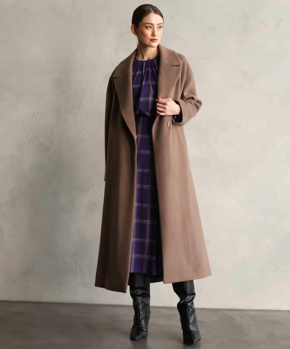 FMUBG55580 MICHEL KLEIN(ミッシェルクラン) ロングチェスターコート ブラウン