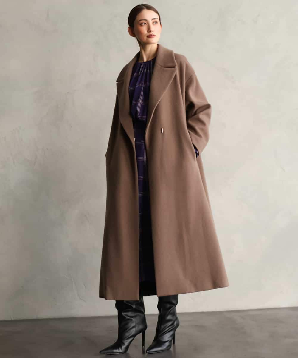 FMUBG55580 MICHEL KLEIN(ミッシェルクラン) ロングチェスターコート ブラウン